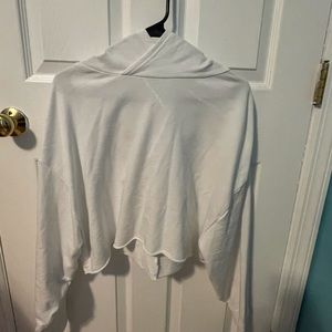 White Fabletics Cropped Hoodie